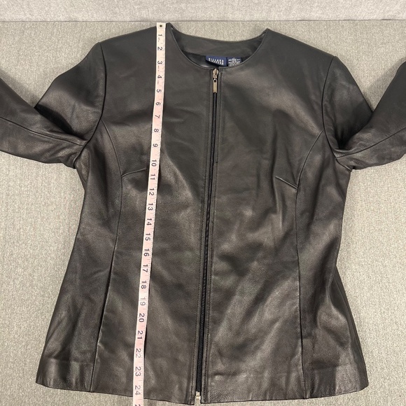 NWT Hillard & Hanson Lambskin Full Zip Leather Jacket Sz M Moto Goth Punk Grunge - Picture 7 of 9